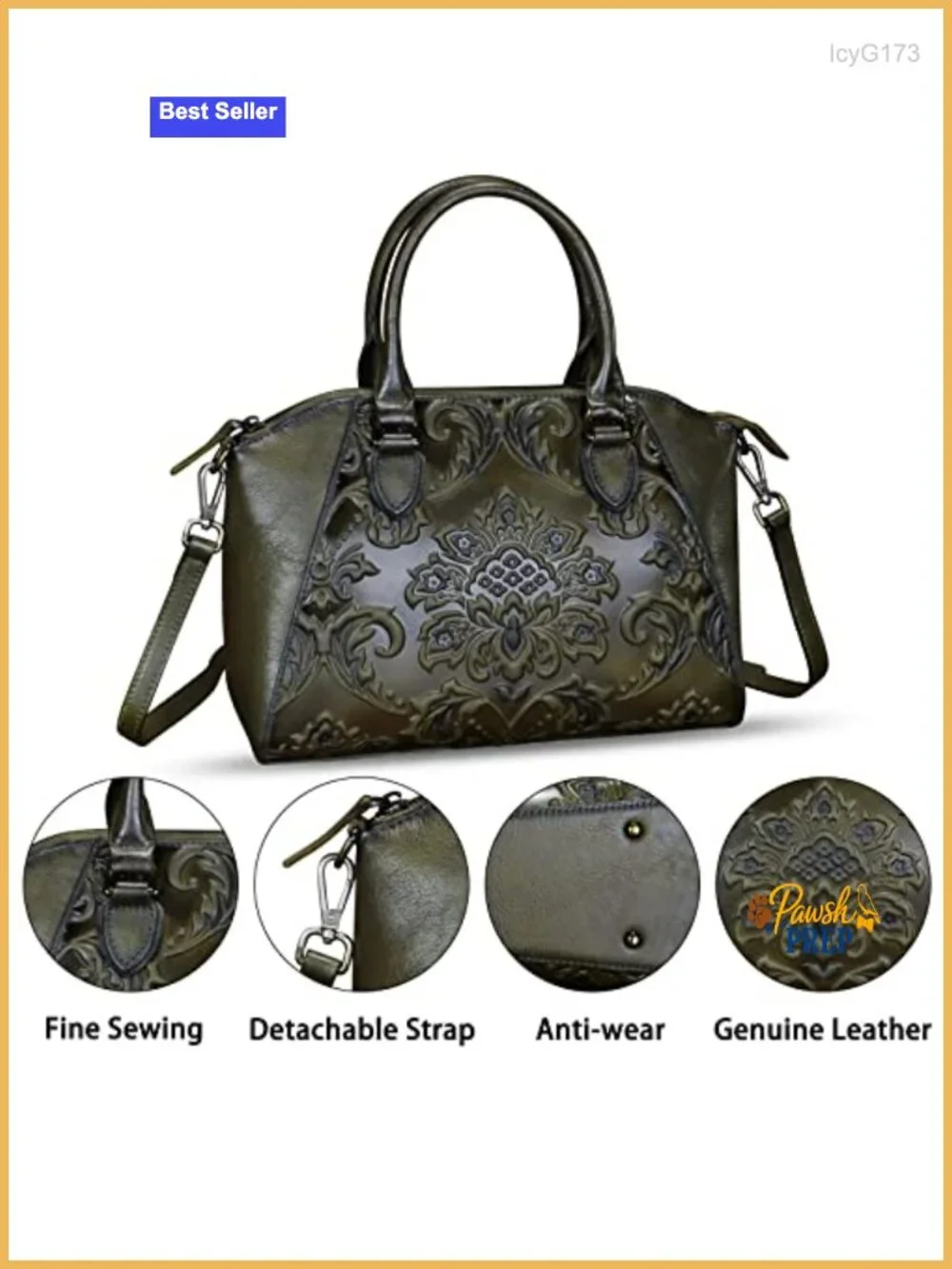 Vintage Genuine Leather Satchel Bag Women Crossbody Shoulder Handbag